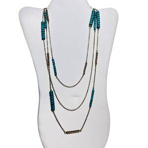 Avon Golden Mustang Triple Strand Long Necklace (1706 A & B)